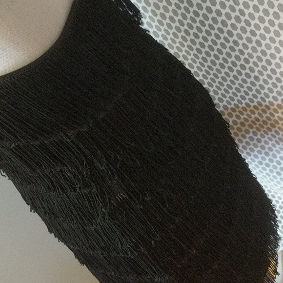 Vintage Express Black fringe dress - Picture 4 of 6
